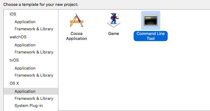 Command line tool under OSX application